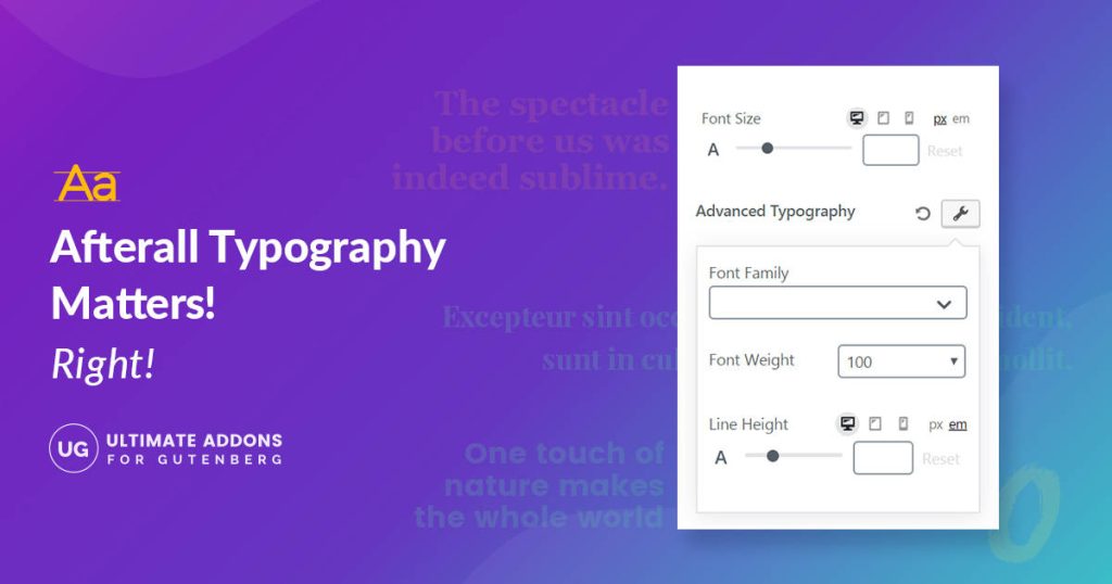 Spectra Typography Options