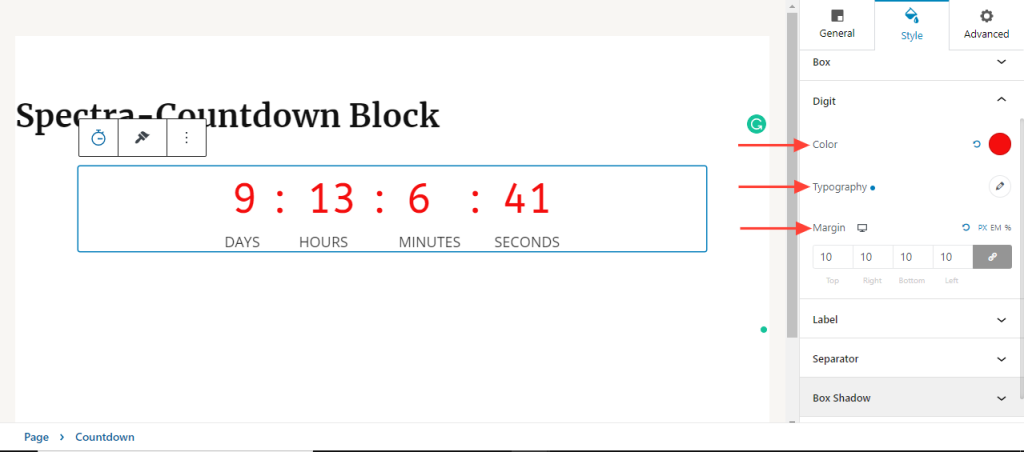 Spectra-countdown block-timer-digit