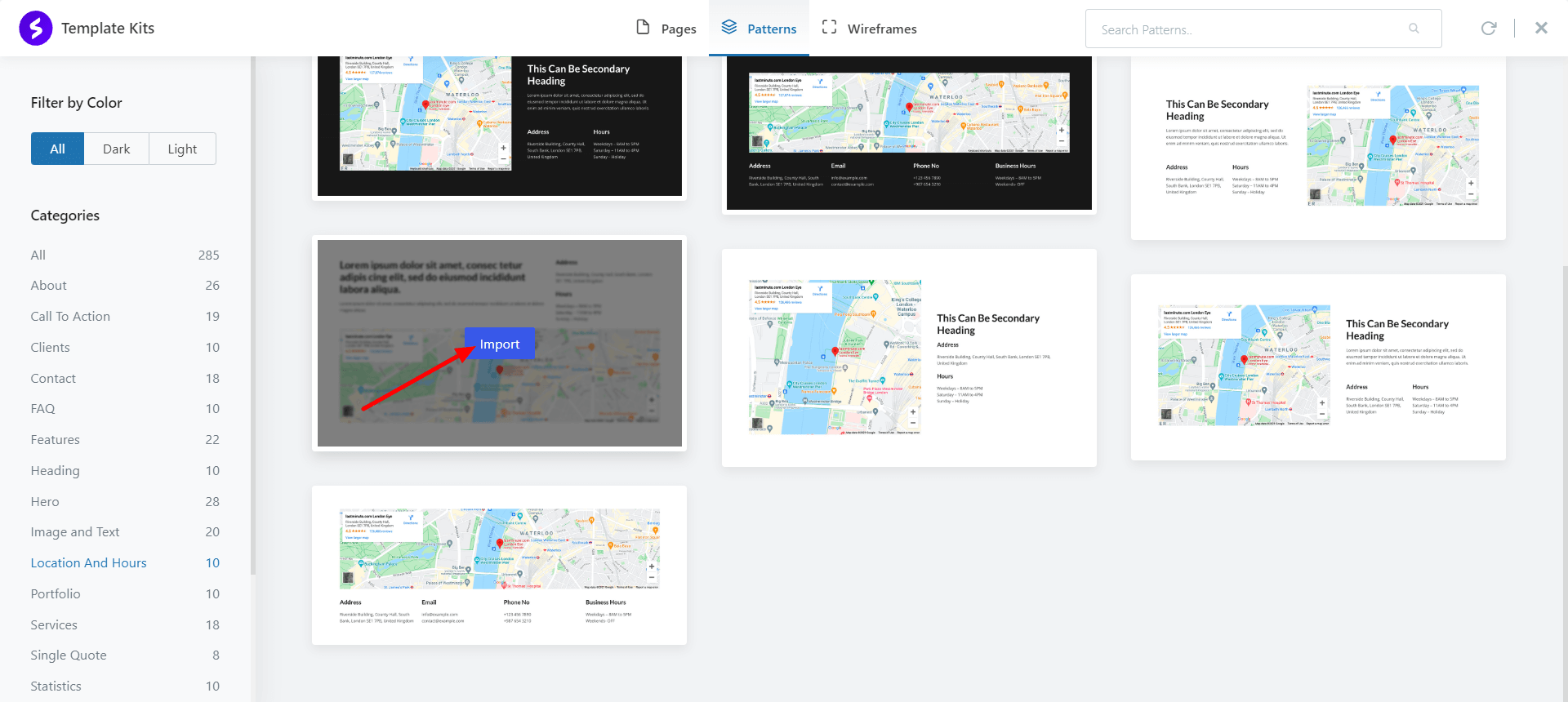 Import map template