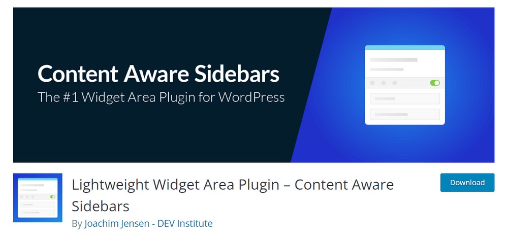 Lightweight Widget Area plugin