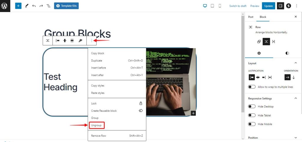 Spectra_one_adding_group_block_ungrouping