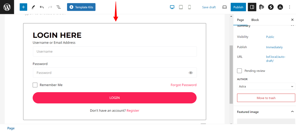 Login Form Block