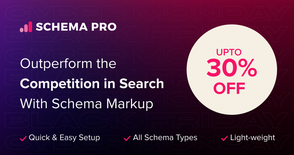 Schema Pro - WordPress Black Friday Deals