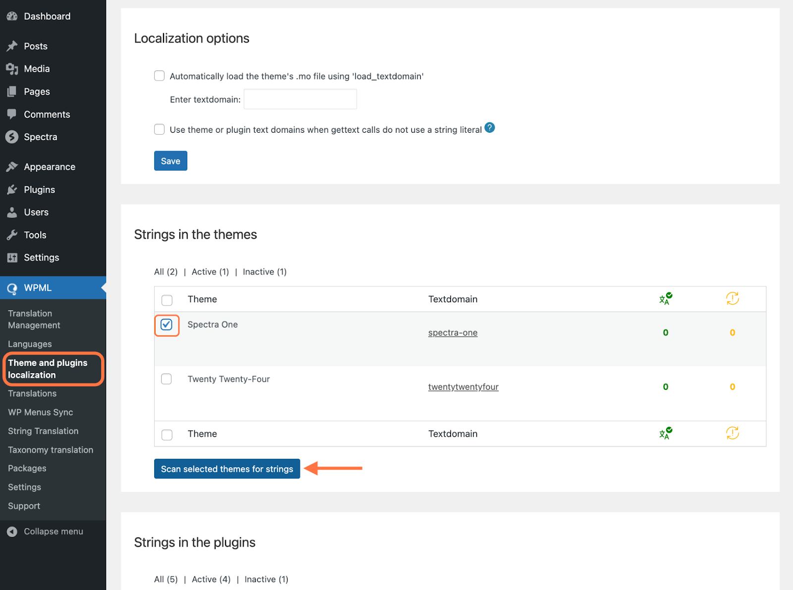 Navigate to WPML > Theme and plugins localization and scan your theme for strings.