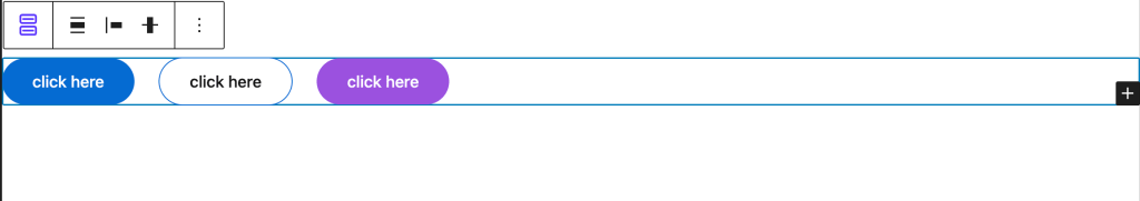 Buttons Block overview with multiple button styles